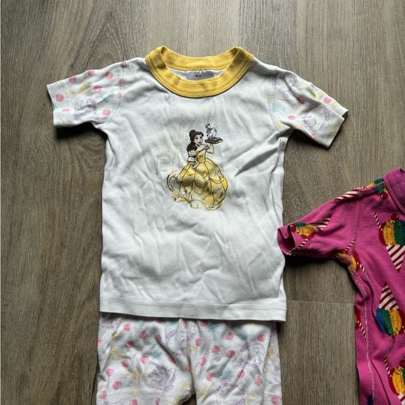 Bundle of 3 Hanna Anderson pj size 90 3T lion, Disney belle, and ice cream print - Picture 6 of 7